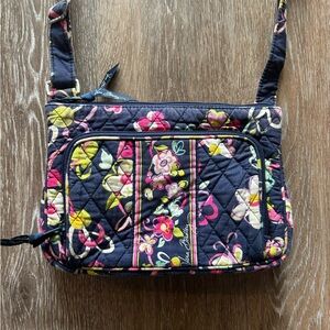 Vera Bradley Navy and Pink Floral Crossbody Bag
